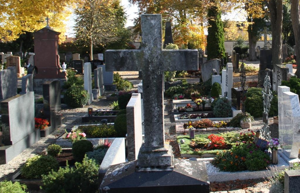 2 Kunstblumensträuße Für Gräber – Aus Polyester, Rosa, 42 Cm, Friedhofsdekoration